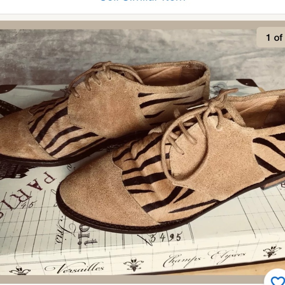 F-Troupe Animal Print leather Laced Shoes Sz 37